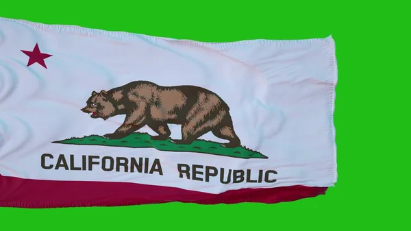 De vlag van Californië op Green Screen. Perfect voor uw eigen achtergrond met behulp van groen scherm. 3d destructie — Stockfoto