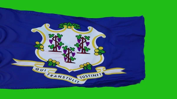 Vlag van Connecticut op groen scherm. Perfect voor uw eigen achtergrond met behulp van groen scherm. 3d destructie — Stockfoto