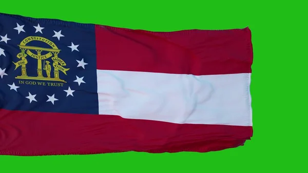Flag of Georgia on Green Screen (англійською). Ідеально для власного фону, використовуючи зелений екран. 3d рендеринг — стокове фото