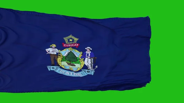 Vlag van Maine op Green Screen. Perfect voor uw eigen achtergrond met behulp van groen scherm. 3d destructie — Stockfoto