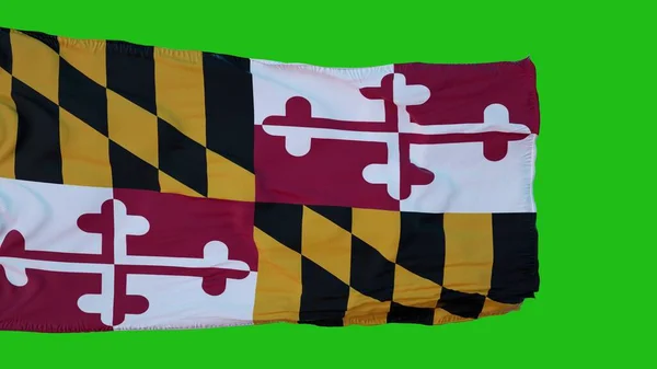 Drapeau du Maryland sur l'écran vert. Parfait pour votre propre arrière-plan en utilisant l'écran vert. Rendu 3d — Photo