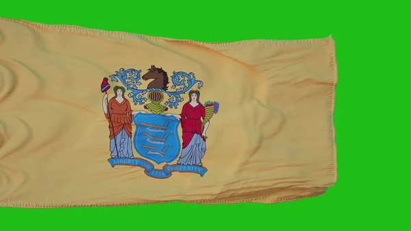 Bandera de Nueva Jersey en Pantalla Verde. Perfecto para su propio fondo utilizando la pantalla verde. renderizado 3d — Foto de Stock
