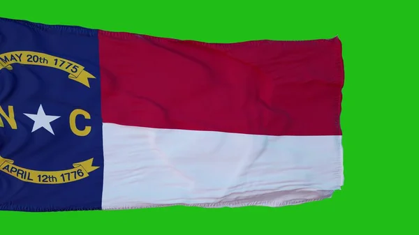 Флаг Северной Каролины на зелёном экране. Перфект для вашего собственного фона с помощью зеленого экрана. 3d-рендеринг — стоковое фото