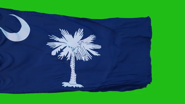 Zászló Dél-Karolina a zöld képernyőn. Tökéletes a saját háttér segítségével zöld képernyőn. 3D-s renderelés — Stock Fotó