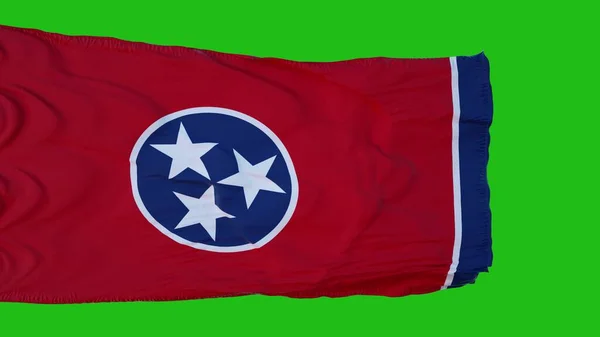 Die Flagge von Tennessee auf dem Green Screen. Perfekt für den eigenen Hintergrund mittels Green Screen. 3D-Darstellung — Stockfoto