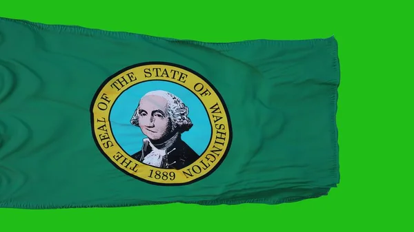 Drapeau de Washington sur l'écran vert. Parfait pour votre propre arrière-plan en utilisant l'écran vert. Rendu 3d — Photo