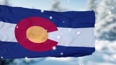 Colorado kar tanelerinin bayrak arka planı. Amerika Birleşik Devletleri