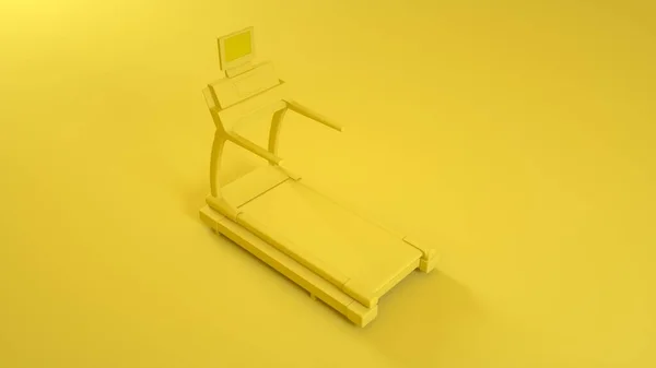 Máquina Corrida Esteira Fundo Amarelo Ilustração — Fotografia de Stock