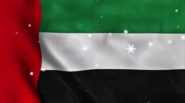 Birleşik Arap Emirlikleri kar taneleri bayrağı arka planı