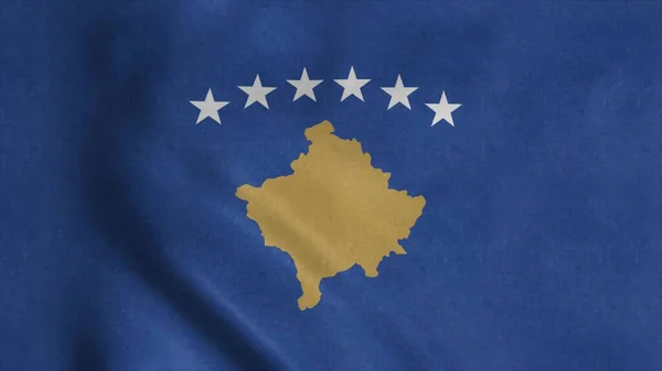 Acenando Fundo Bandeira Kosovo Realista Ilustração — Fotografia de Stock