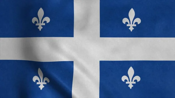 Quebec Eyaleti Bayrağı Rüzgarda Sallanıyor Illüstrasyon — Stok fotoğraf