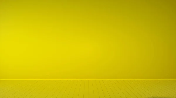 黄色の床と背景に黄色のトーンの生活のインテリア 3Dイラスト — ストック写真