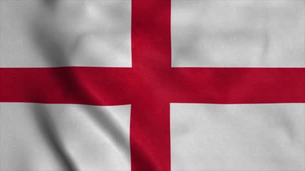 Anglia zászlaja lobogott a szélben. Reális lobogó háttér — Stock videók