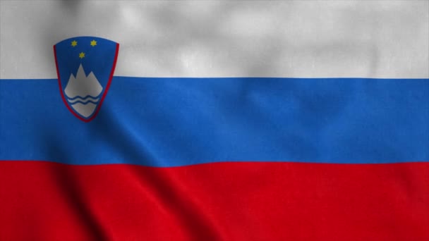 Flaga Republiki Słowenii, machająca wiatrem. Realistyczne tło flagi — Wideo stockowe
