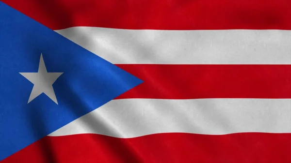 Puerto Rico Zászló Integet Szélben Illusztráció — Stock Fotó