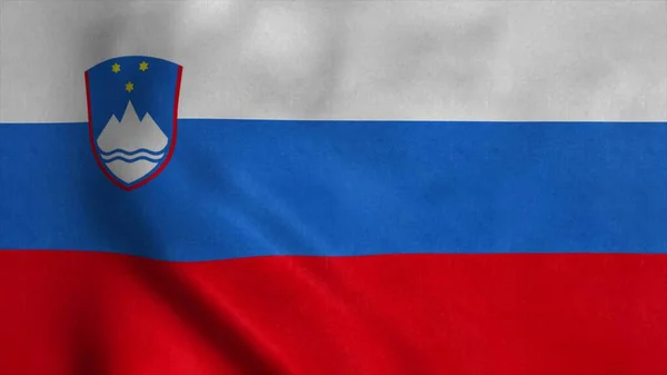 Прапор Республіки Словенія Махає Вітром Ілюстрація — стокове фото