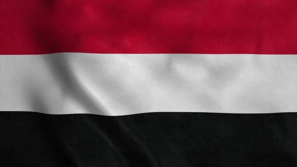 Jemeni Zászló Integet Szélben Illusztráció — Stock Fotó