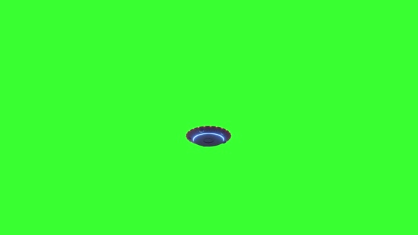 UFO 외계인 우주선이 대형으로 비행하고, 군사 침공을 했습니다. 녹색 화면 — 비디오