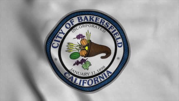 Vlajka Bakersfield City, California, Spojené státy americké — Stock video