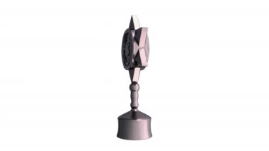3D bronz bardak alfa kanal arka planında dönüyor