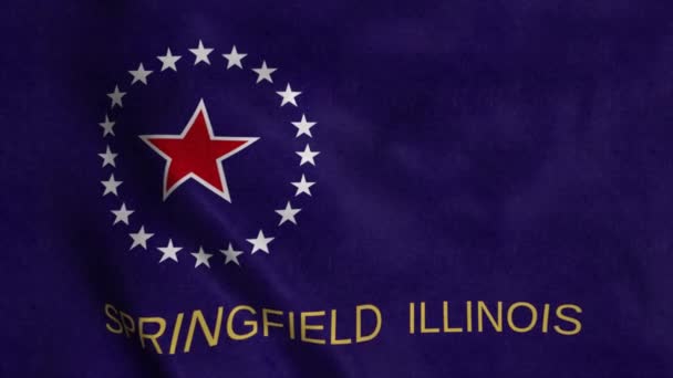 Springfield flag, Illinois, Verenigde Staten, 4K — Stockvideo