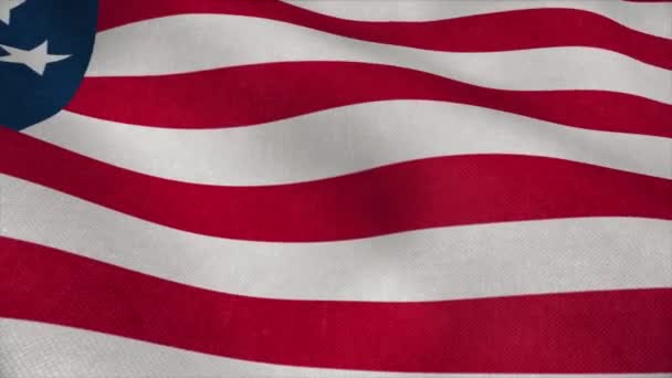 Bandeira americana acenando em câmera lenta com textura de pano, imagens 4K — Vídeo de Stock