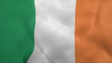 İrlanda bayrağı rüzgârda savruluyor. Kusursuz döngü