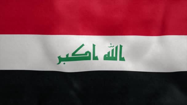 Bandiera nazionale dell'Iraq che soffia nel vento. loop senza soluzione di continuità — Video Stock