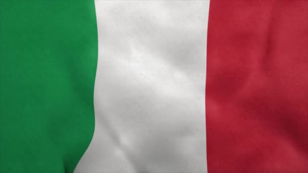 Bandiera nazionale d'Italia al vento. loop senza soluzione di continuità — Video Stock