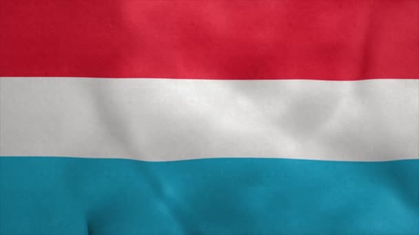 Flaga Luksemburg - Flaga Luksemburga wieje na wietrze. Płynna pętla — Wideo stockowe