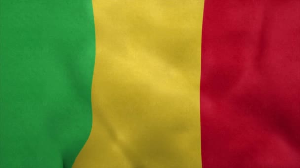 Nationale vlag van Mali waait in de wind. Naadloze lus — Stockvideo