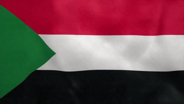 Bandiera nazionale del Sudan che soffia nel vento. loop senza soluzione di continuità — Video Stock
