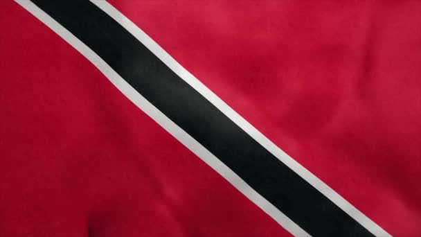 Národní vlajka Trinidadu a Tobaga vlála ve větru. Bezešvé smyčky — Stock video