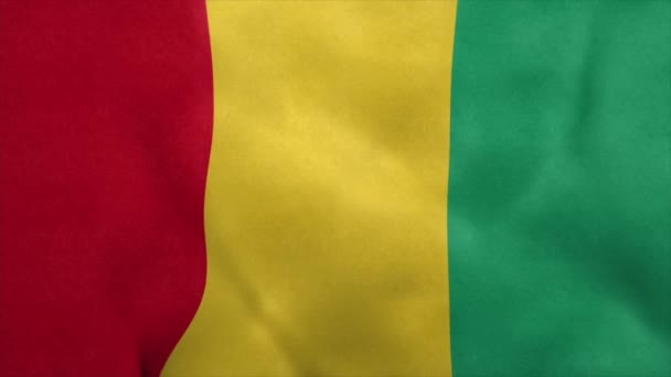 Guinejská národní vlajka vlála ve větru. Bezešvé smyčky — Stock video