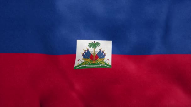 De nationale vlag van Haïti waait in de wind. Naadloze lus — Stockvideo