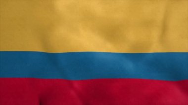 Kolombiya 'nın ulusal bayrağı rüzgarda dalgalanıyor. Kusursuz döngü
