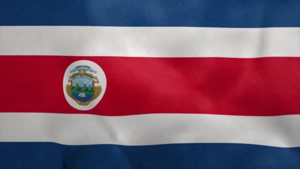 Die Flagge der Republik Costa Rica weht im Wind. Nahtlose Schleife — Stockvideo