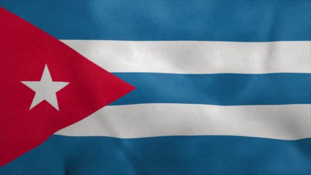 Державний прапор Республіки Куба віє вітром. Безшоломна петля — стокове відео