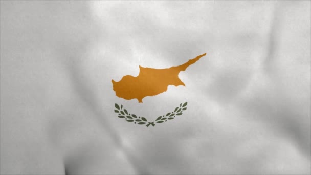 Drapeau de la République de Chypre qui souffle dans le vent. Boucle sans couture — Video