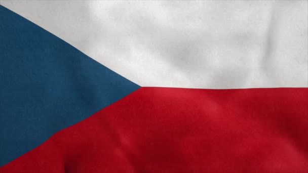 Flaga narodowa Republiki Czeskiej wieje na wietrze. Płynna pętla — Wideo stockowe
