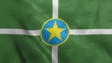 Jackson şehir bayrağı, Mississippi eyaleti, gerçekçi animasyon geçmişi