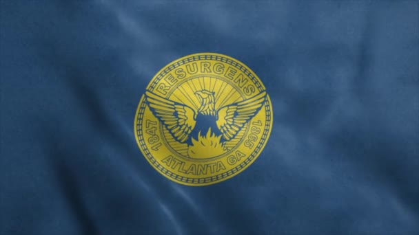 Vlag van Atlanta stad, Georgia, Verenigde Staten van Amerika — Stockvideo