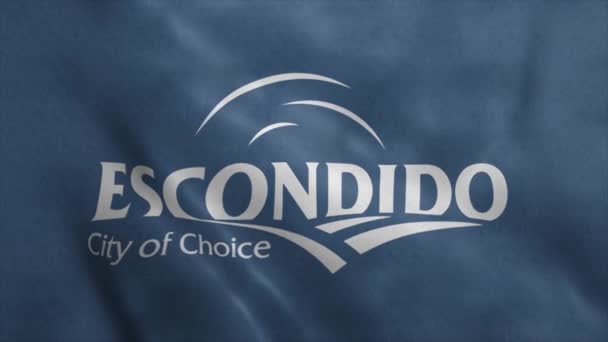 Flagga Escondido, stad Kalifornien, realistisk animation bakgrund — Stockvideo