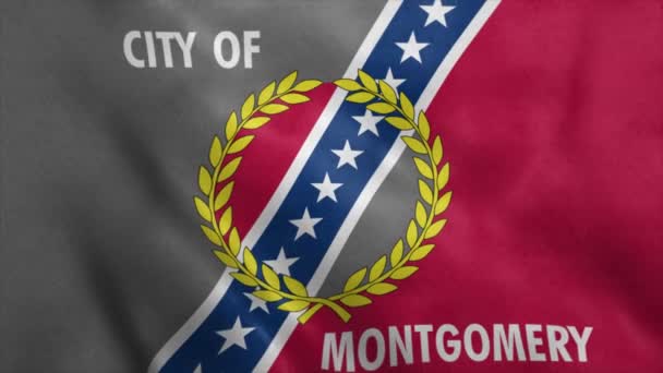 Bandera de Montgomery USA City, fondo de animación realista — Vídeo de stock