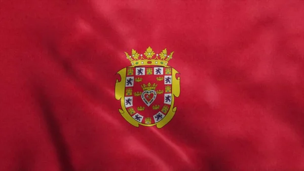 Flaga Murcji, miasto Hiszpania. Ilustracja 3D — Zdjęcie stockowe