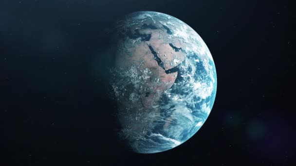 Animación de la Tierra vista desde el espacio. Foto realista tierra 3d. Tierra desde el espacio — Vídeos de Stock
