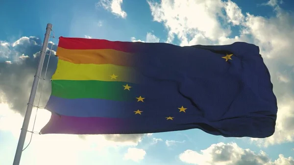 Vlag Van Alaska Lgbt Alaska Lgbt Gemengde Vlag Zwaaiend Wind — Stockfoto