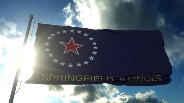 Springfieldská vlajka, Illinois, Spojené státy americké — Stock video