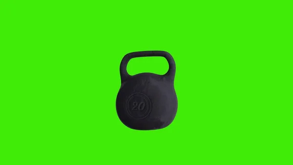 Gym kettlebell on a green screen - chromakey background. 3d rendering — Stock Photo, Image