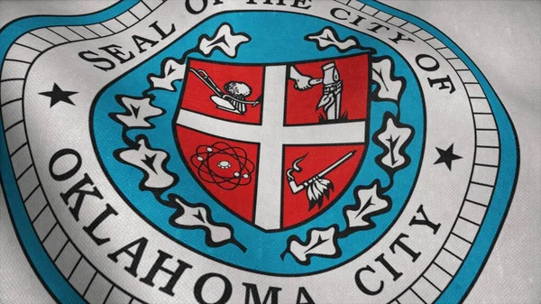 Die Flagge Von Oklahoma Der Stadt Der Vereinigten Staaten Von — Stockfoto
